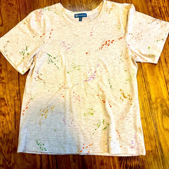 Democracy short sleeve tee paint splatter - Picture 1 of 9